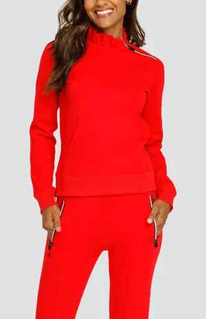 Denim combination Condoleezza Dahlia Red Pullover