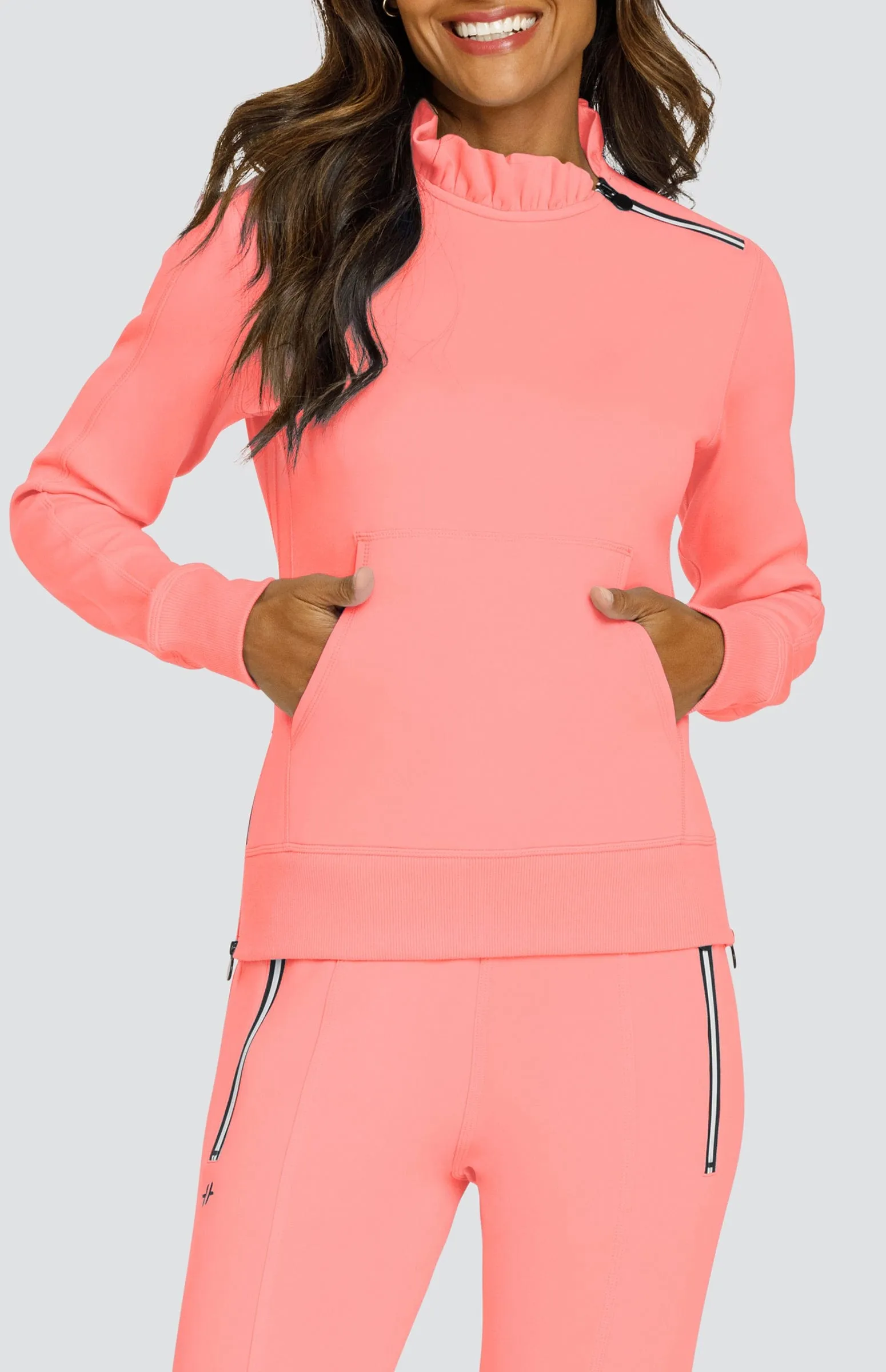 Condoleezza Neon Melon Punch Pullover Breathable mesh lining Easy Care Material