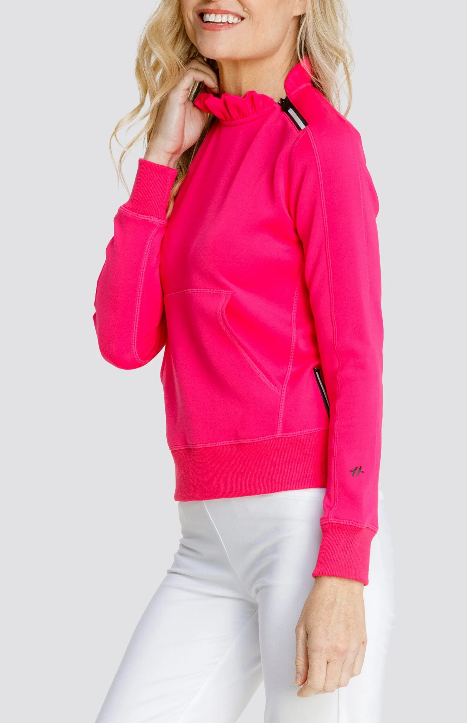 Condoleezza Vivid Pink Pullover Fashionable Wear