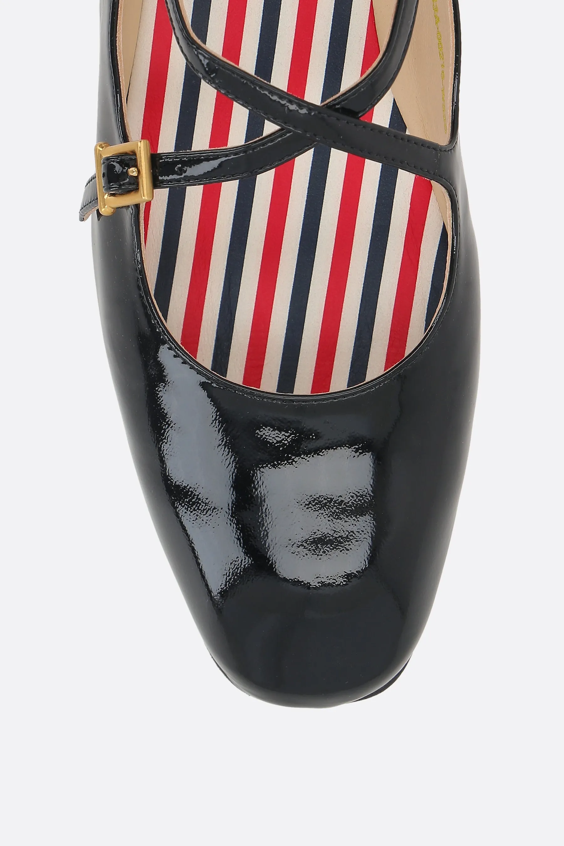 Toe Guard Thom John criss cross ballerinas in patent leather