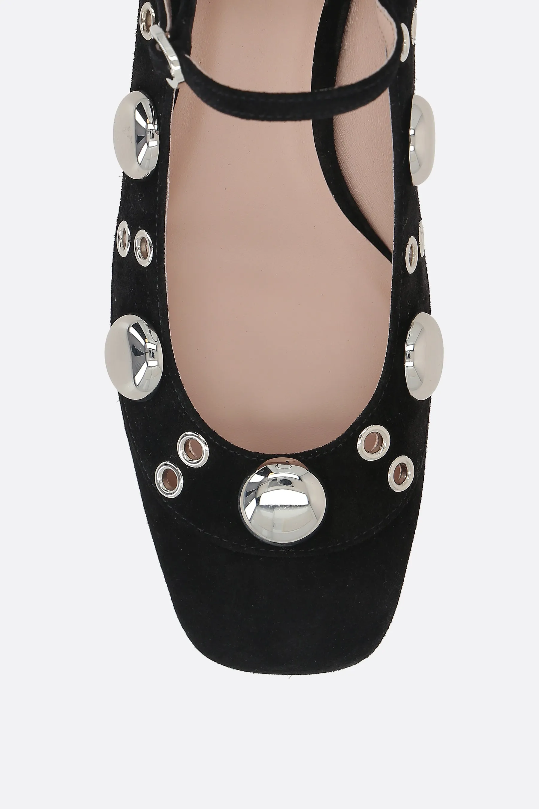 VLogo Signature pump in suede with studs Insta Shot