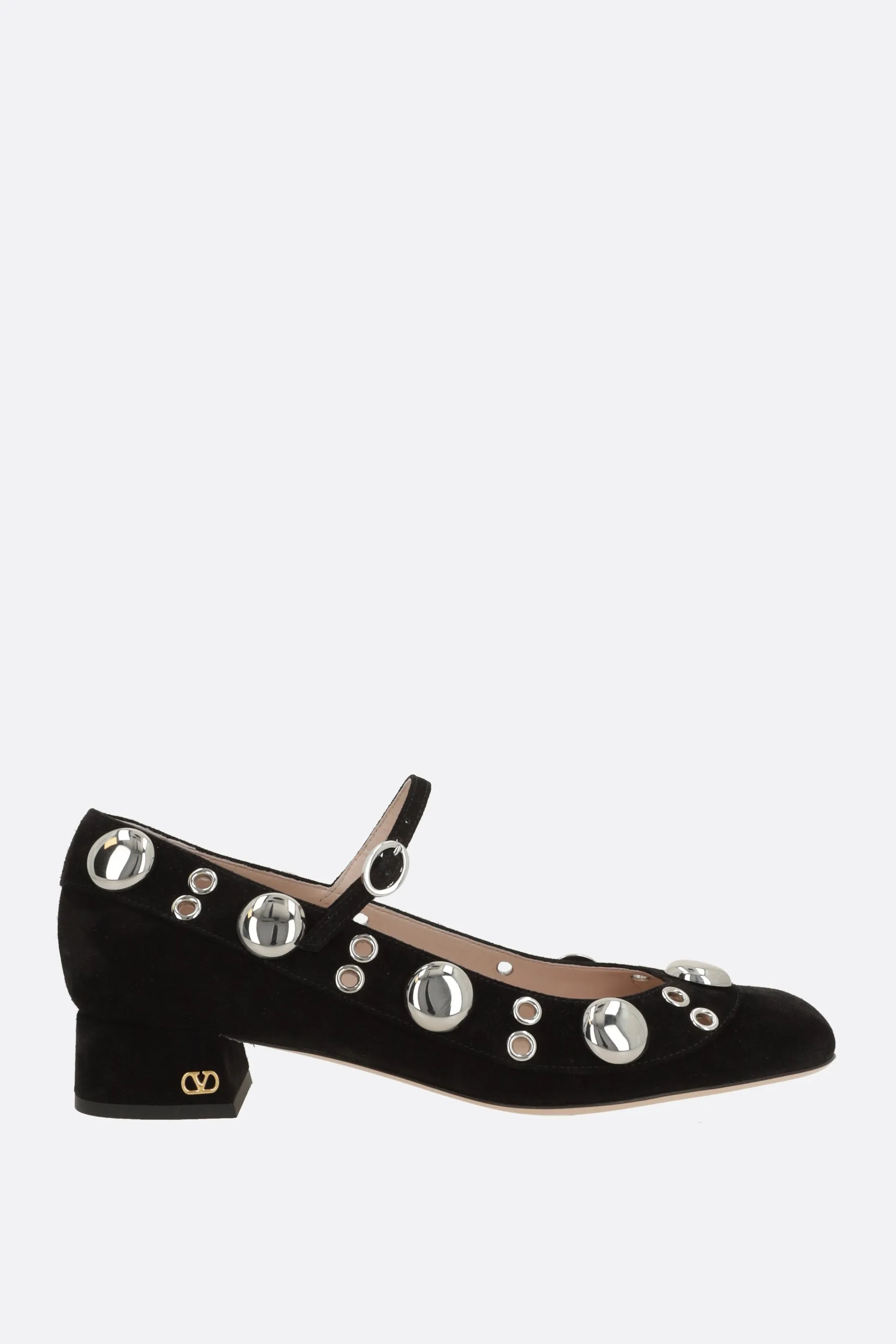 VLogo Signature pump in suede with studs Comfy Walking
