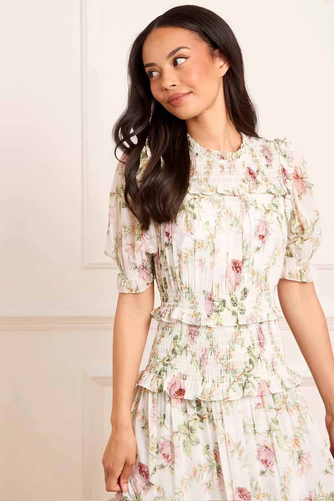 Crisp Detail Lounge Mood Colette's Rose Emilia Georgette Ballerina Dress