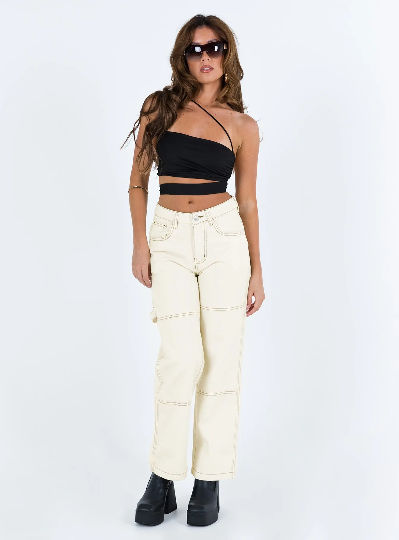 Customizable Fit Traveler Gear Summer Vibes Fashion Lover Copeland Jeans White Petite