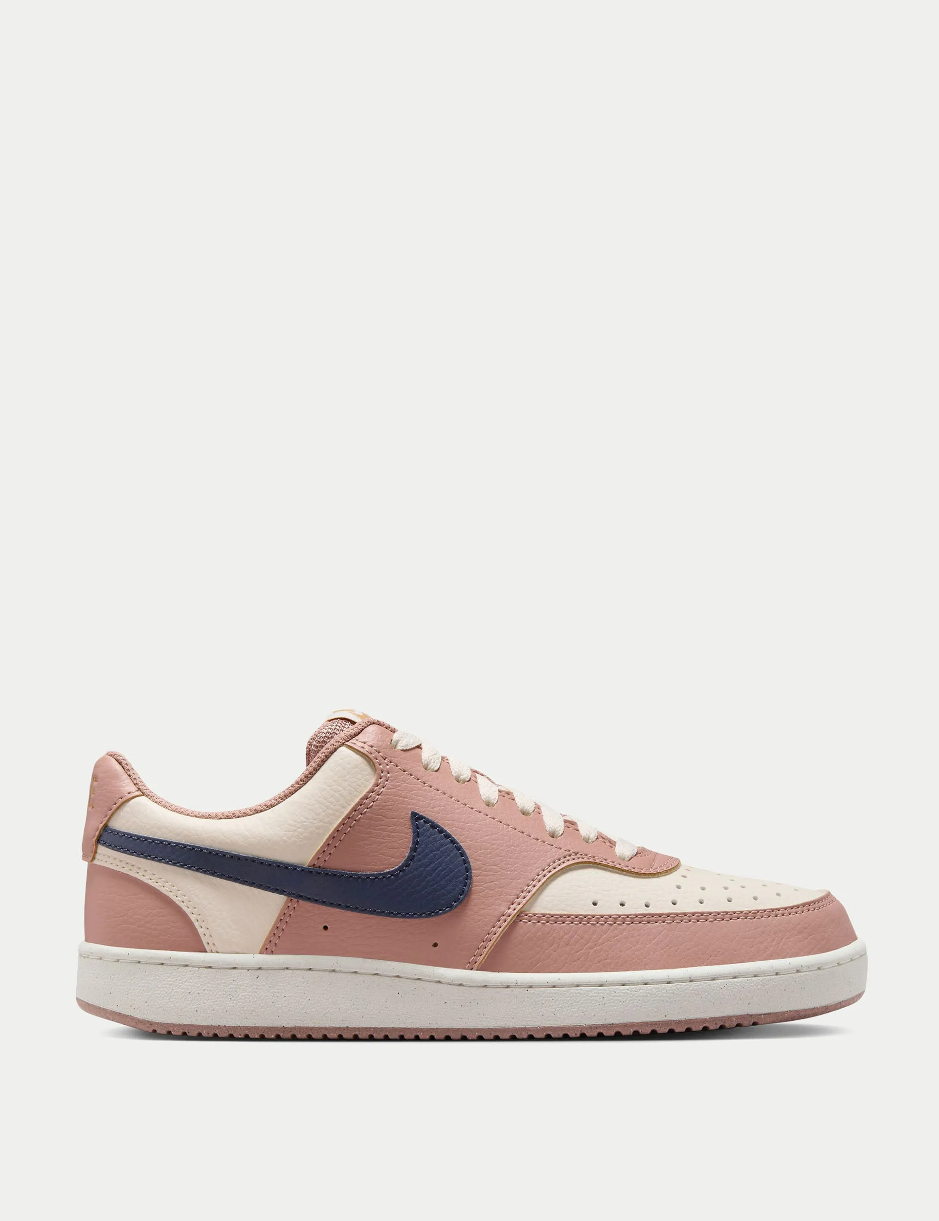 Court Vision Low Next Nature Shoes - Particle Pink/Midnight Navy/Pale Ivory Senior Friendly
