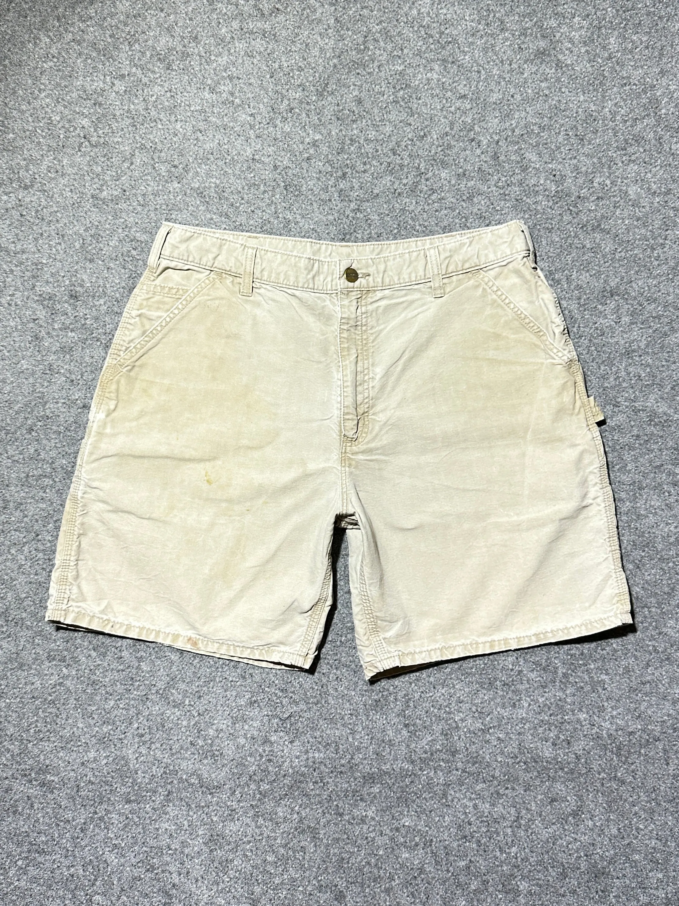 Silk Touch Stain Release Finish 90s carhartt carpenter shorts (36)
