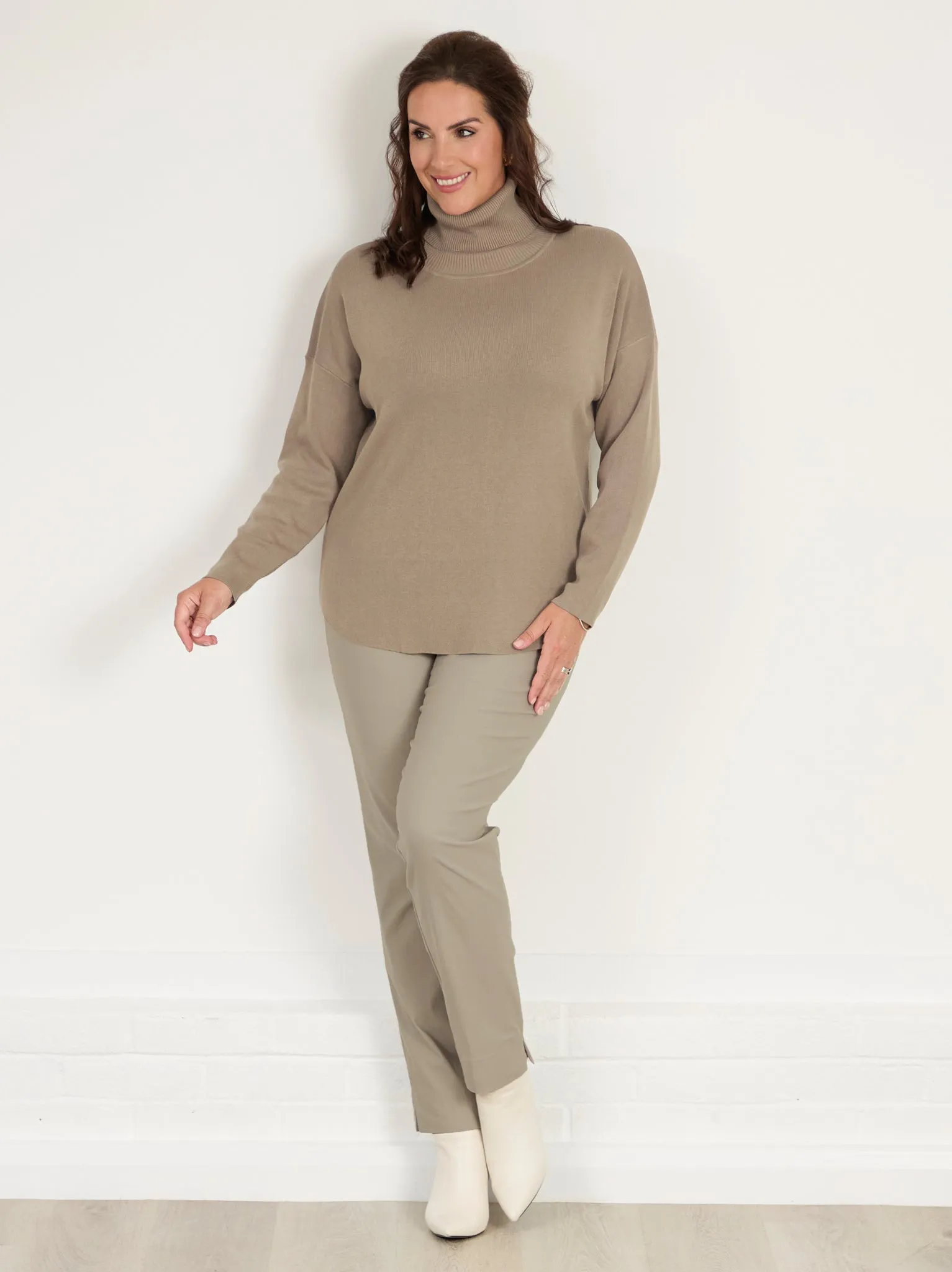 Marie FL by ROBELL Fleece Lined Trouser - Natural Simple Comfort Wear