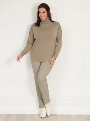 Marie FL by ROBELL Fleece Lined Trouser - Natural Simple Comfort Wear