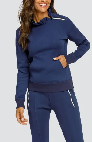 Condoleezza Navy Blue Pullover Smooth Seam Technology Quick Dry Performance