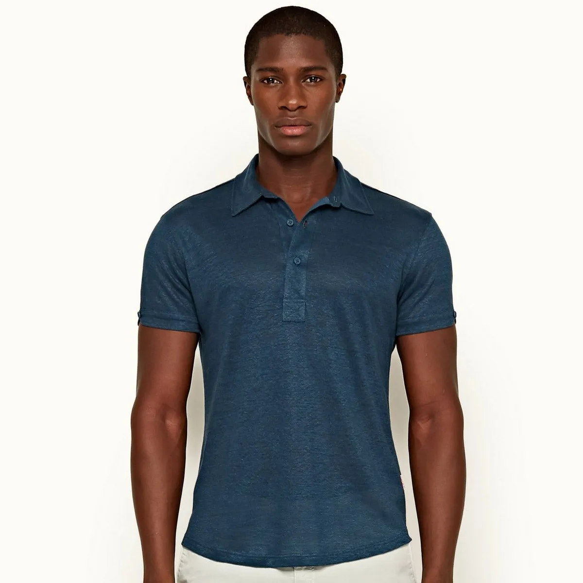 Orlebar Brown - Sebastian Linen Tailored Shirt in Blue Slate Casual Flex