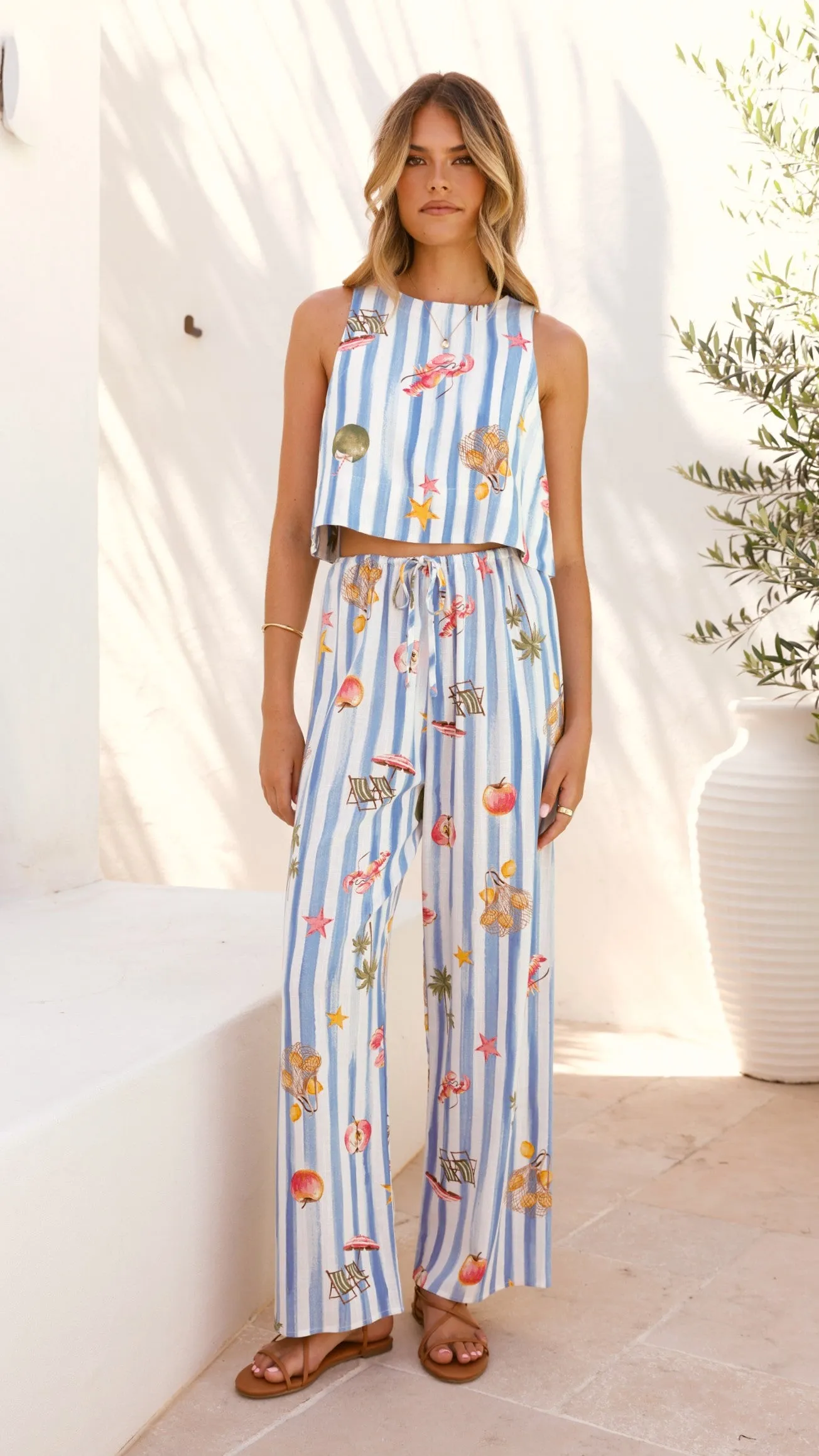 Layering Wear Alejandro Top - Striped Sailor Print