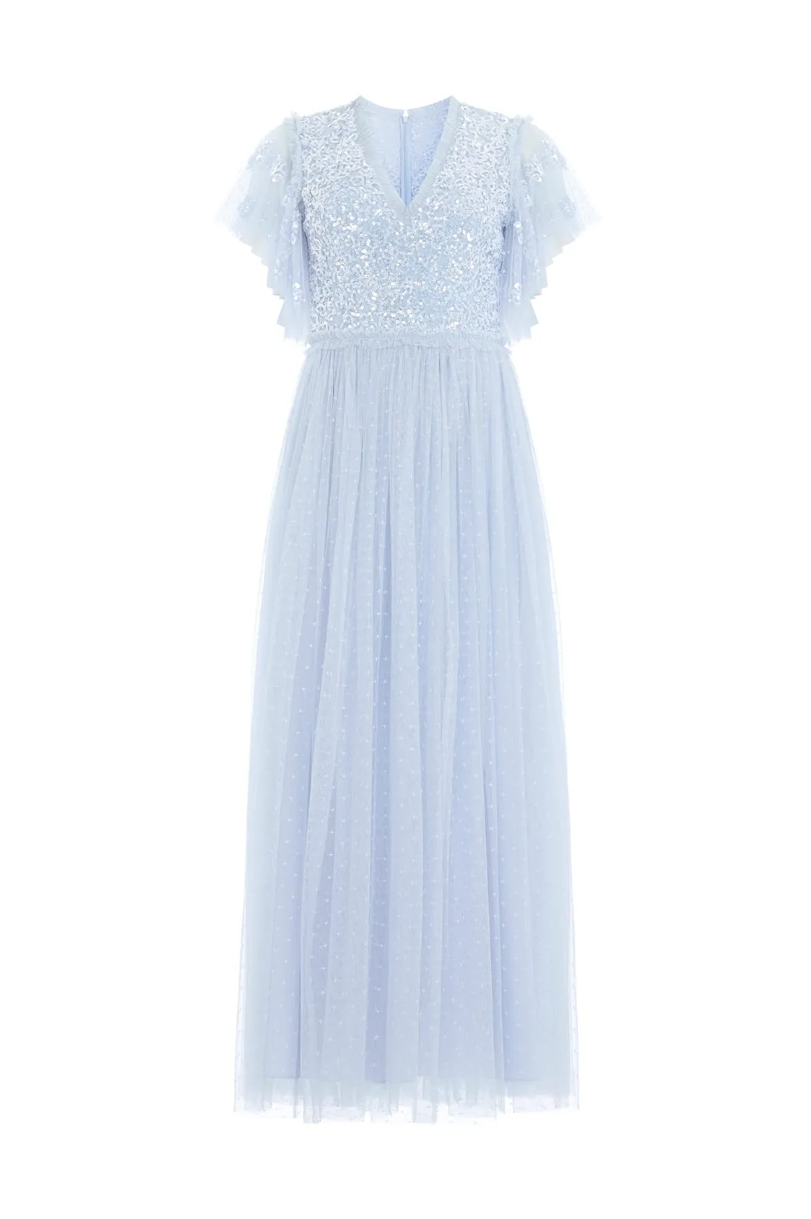 Floral Lace Bodice V-Neck Ankle Gown Layerable Piece