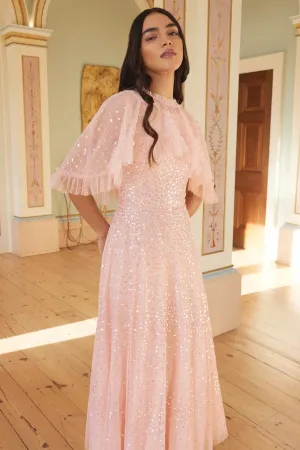 Scatter Dot Short Cape Ankle Gown Bride Side Luxe Look