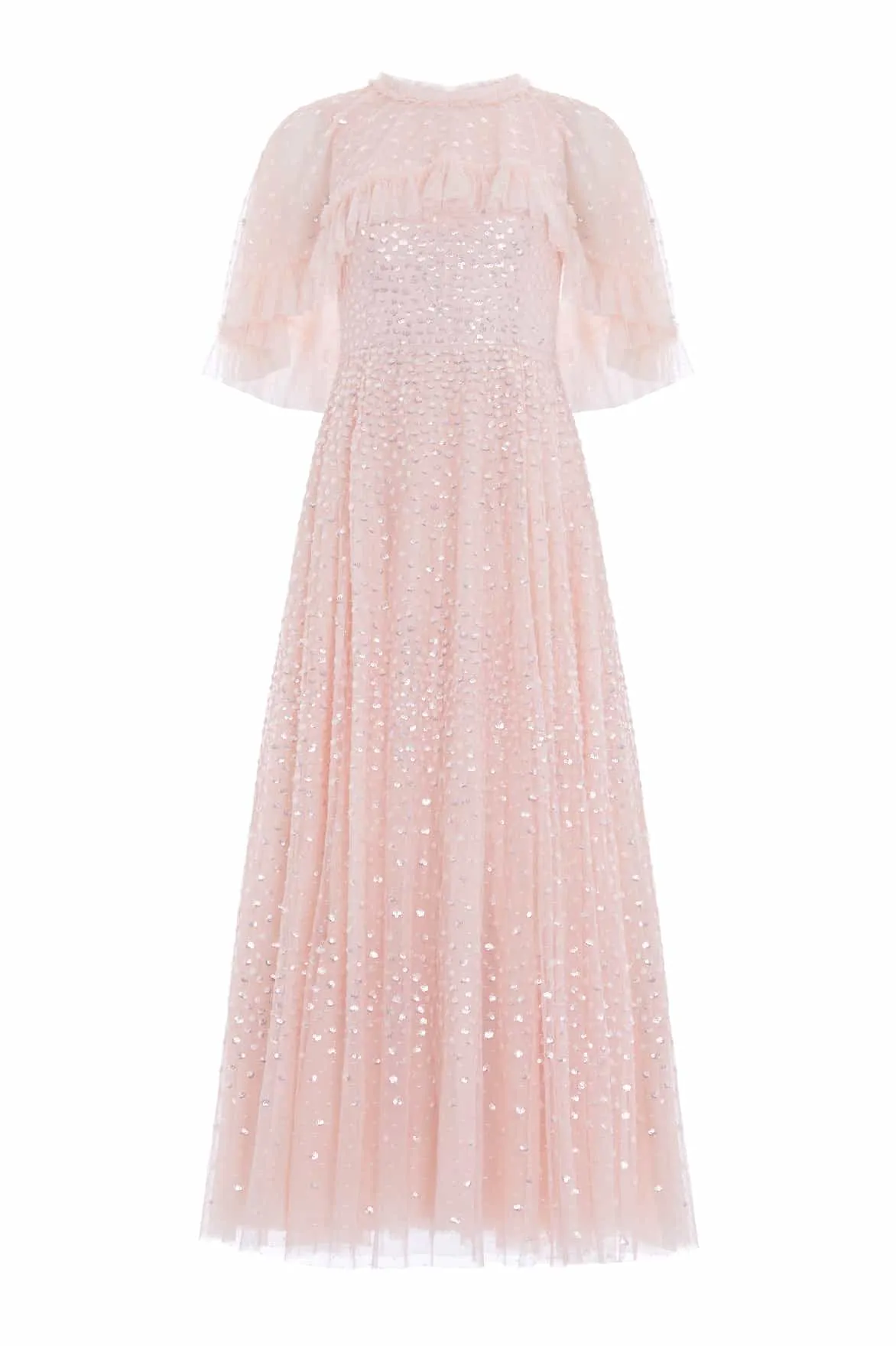 Scatter Dot Short Cape Ankle Gown Practical-Style