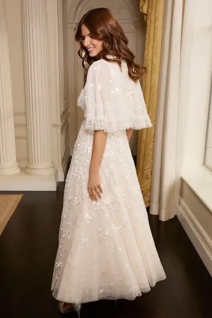 Dahlia Ditsy Short Cape Ankle Gown Full Coverage