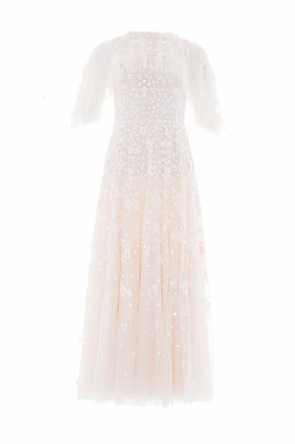 Work Vibes Dainty Finish Dahlia Ditsy Short Cape Ankle Gown