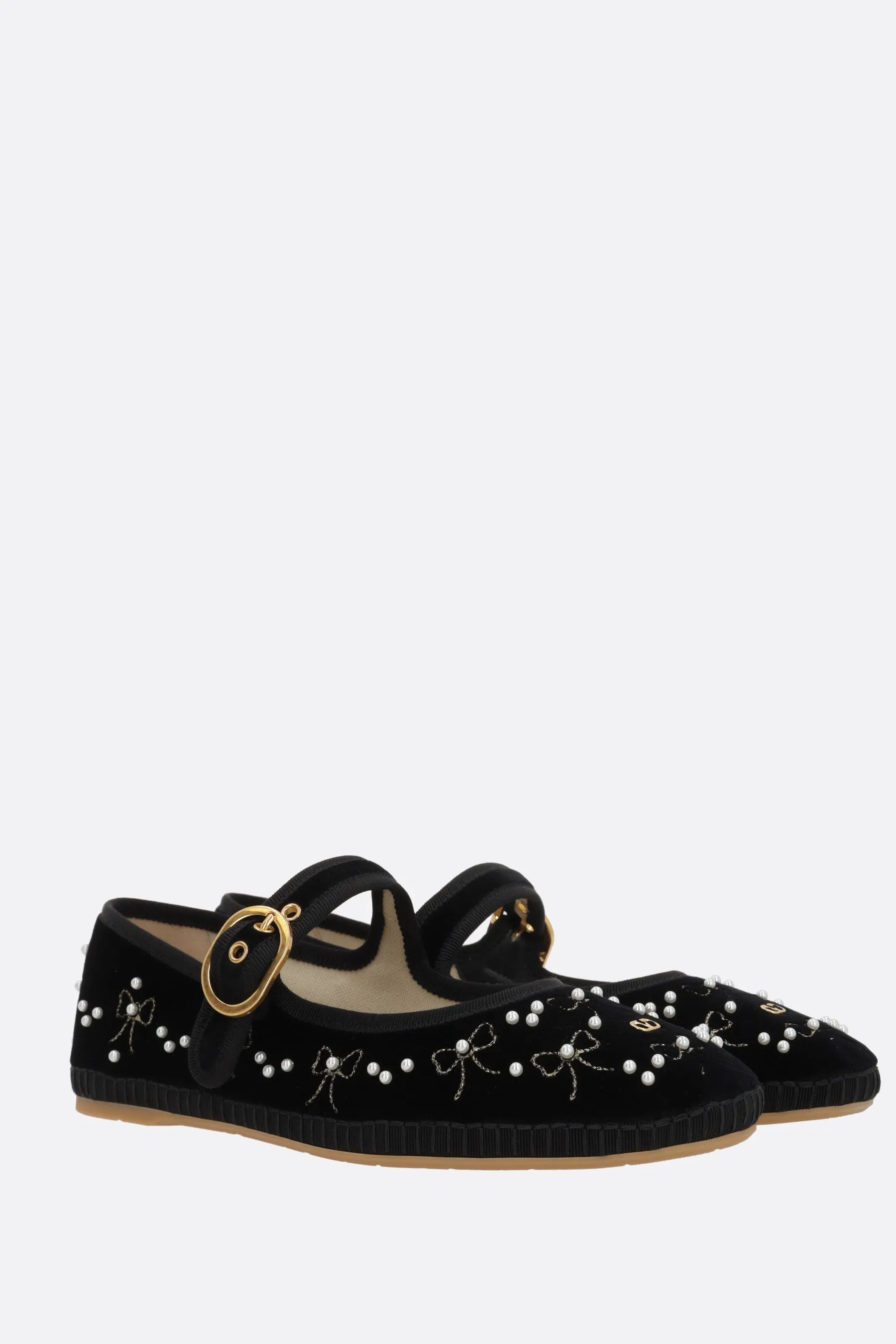 Endouce mary-jane ballerinas in velvet Wide Fit Option Simple Walk