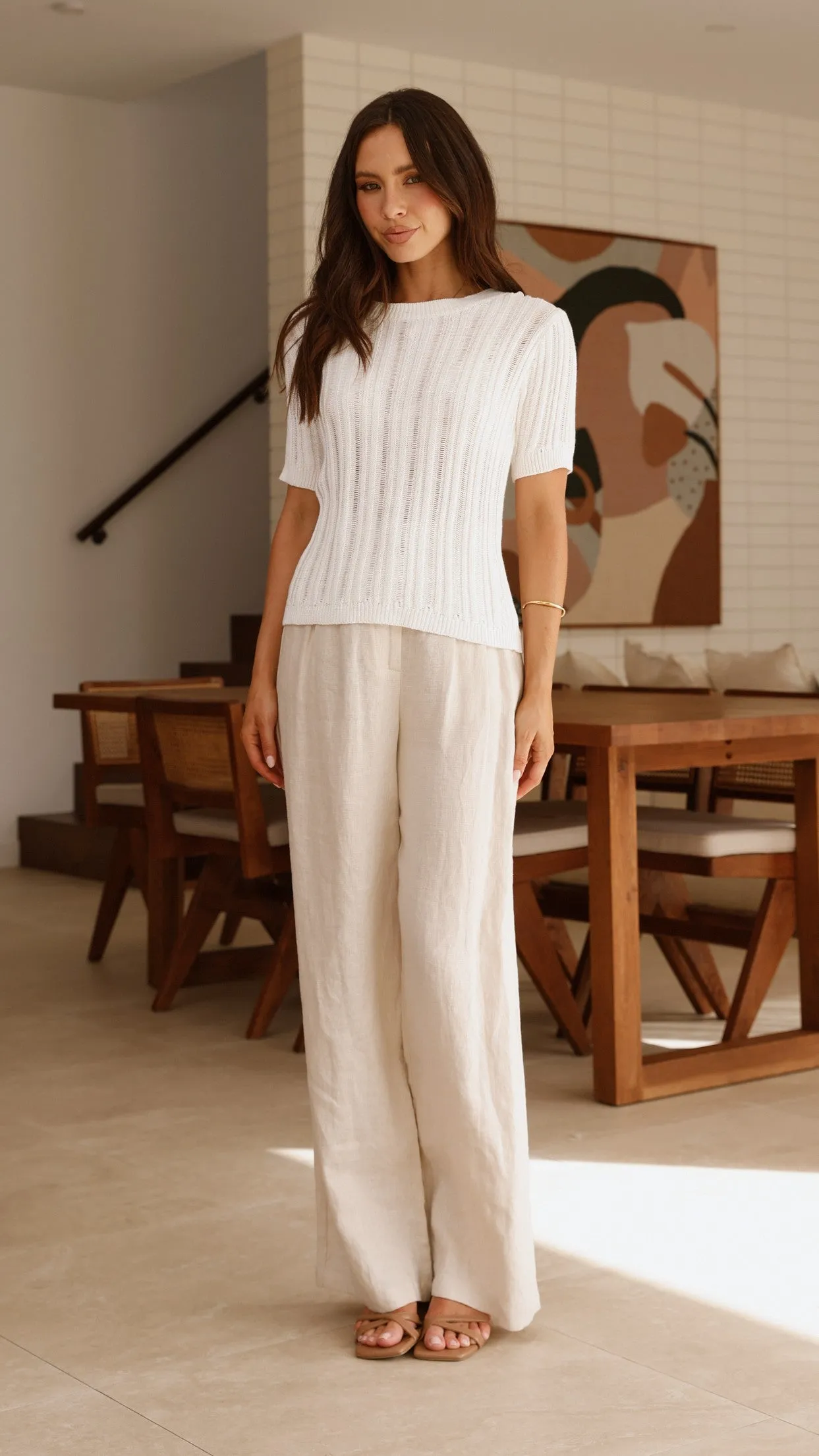 Darlene T-Shirt - White AntiPillingFabric Tailored Fit