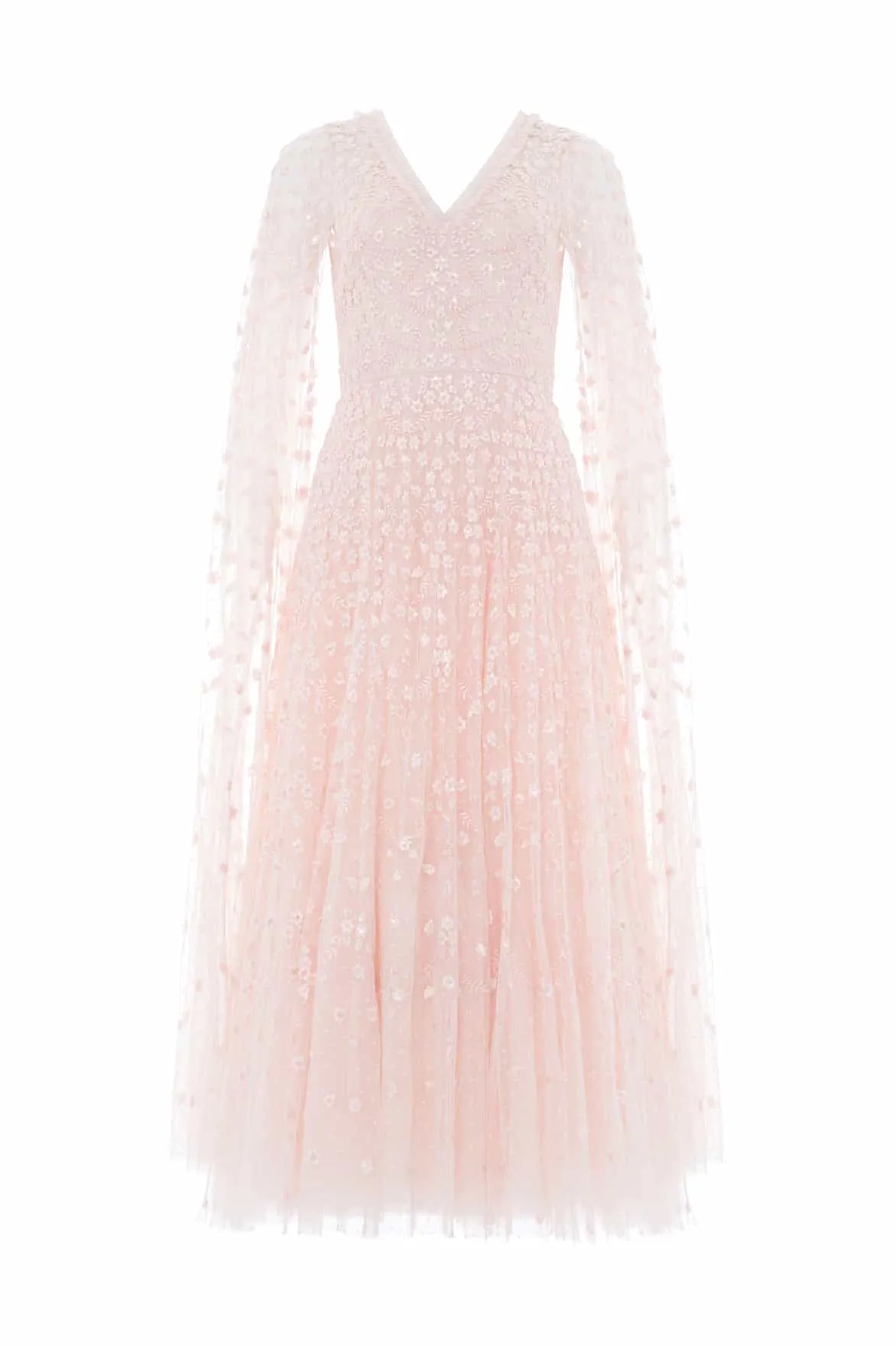 Clover Cape Sleeve Ankle Gown Sophisticated and Relaxed Romantic date dress