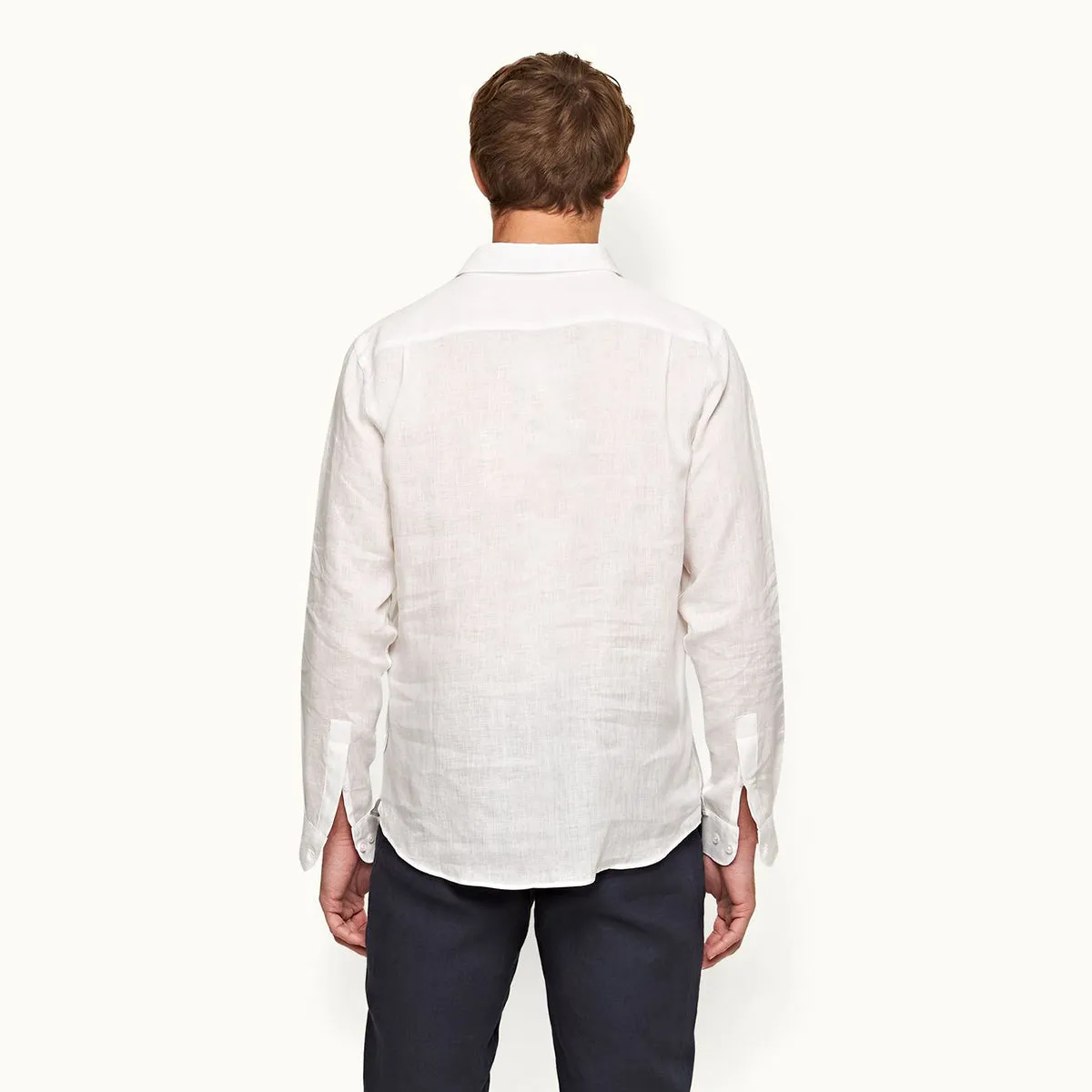 Soft Layer Orlebar Brown - Percy Overhead Linen Shirt in White