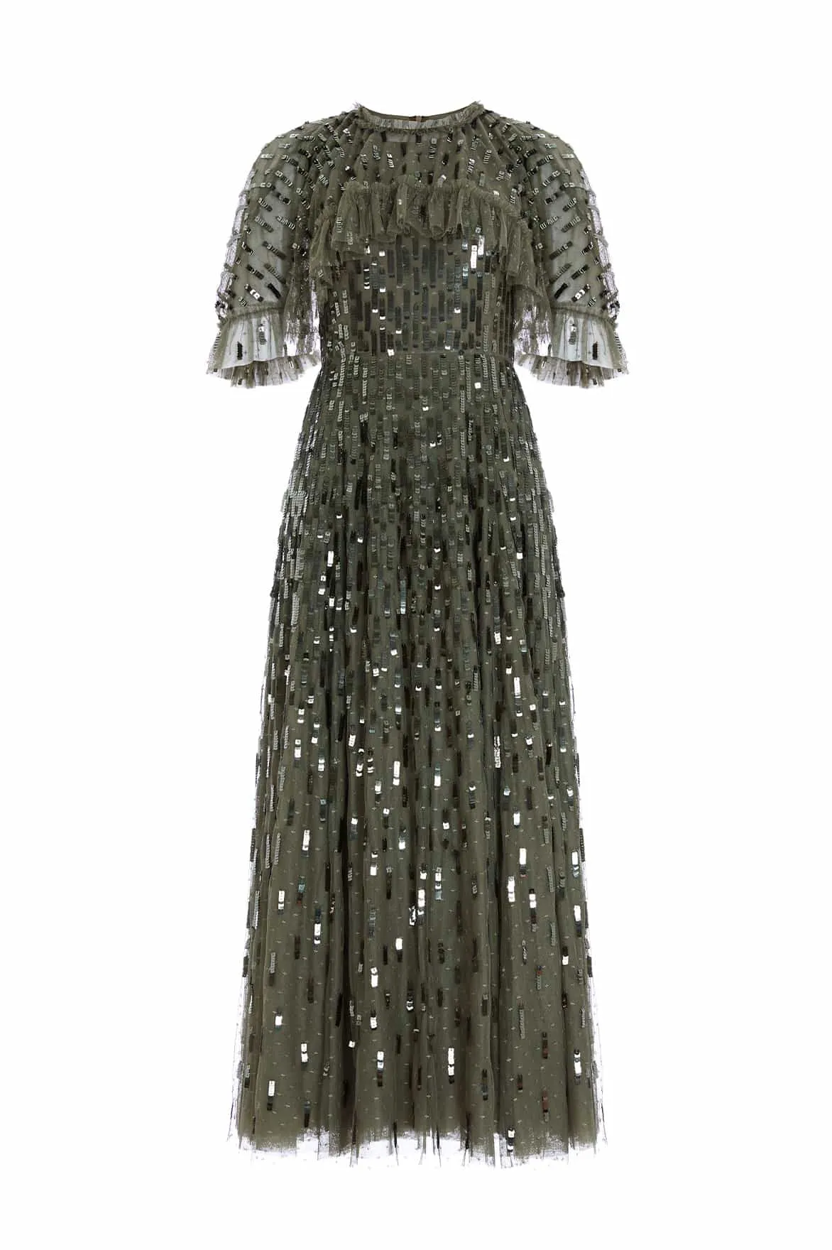 Timeless and Comfortable Flattering Wearable Sequin Dash Cape Ankle Gown