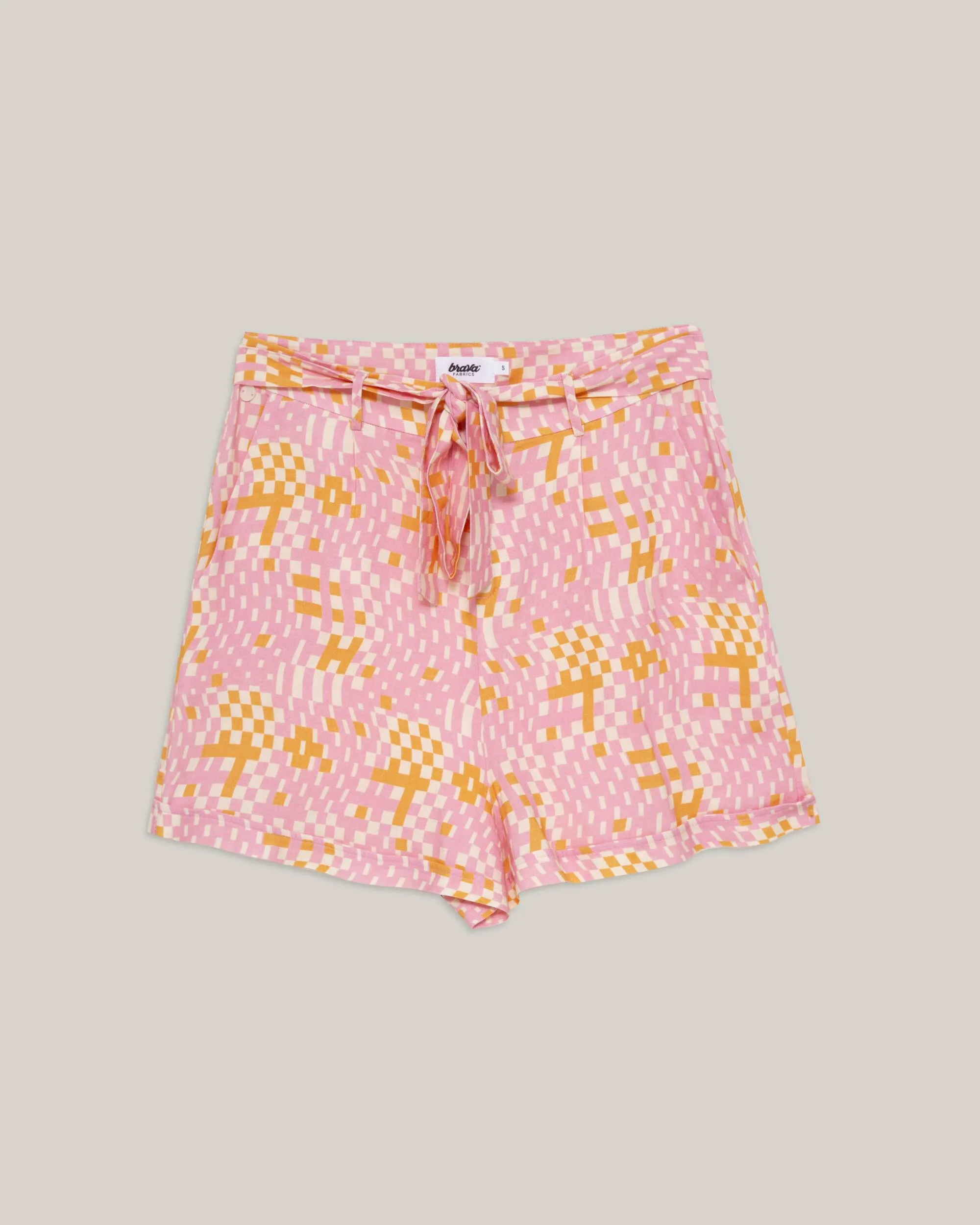 Dizzy Belted Shorts Rose Ergonomic Curved Seams
