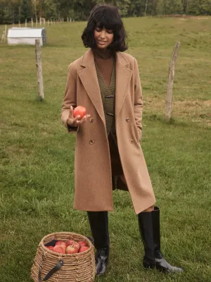 Daily Essential nylon blend Double-Breasted Mid-Length Coat