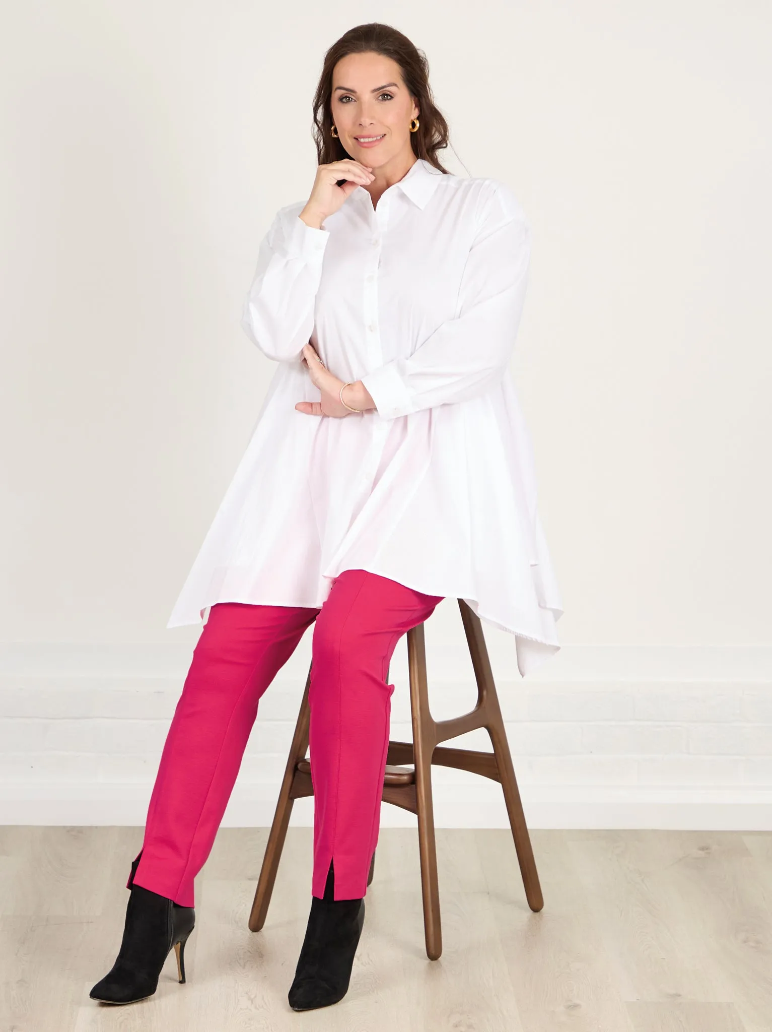 Minimalist Design Tailored Fit Rikka By NOEN Heavy Jersey Trouser - Fuchsia