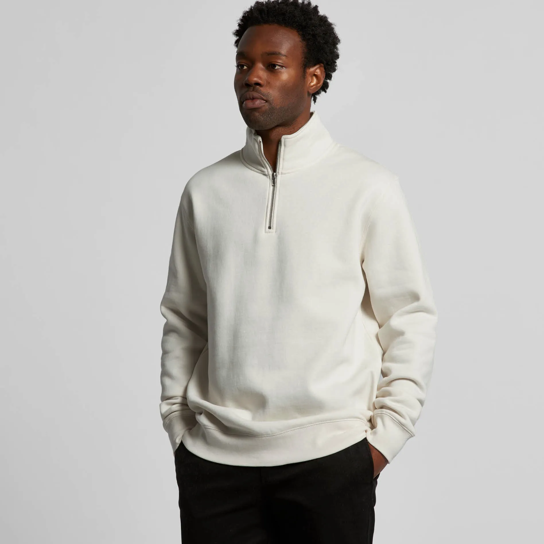 Comfy Wear Flexible Motion Stencil Half Zip Crew | NAVY