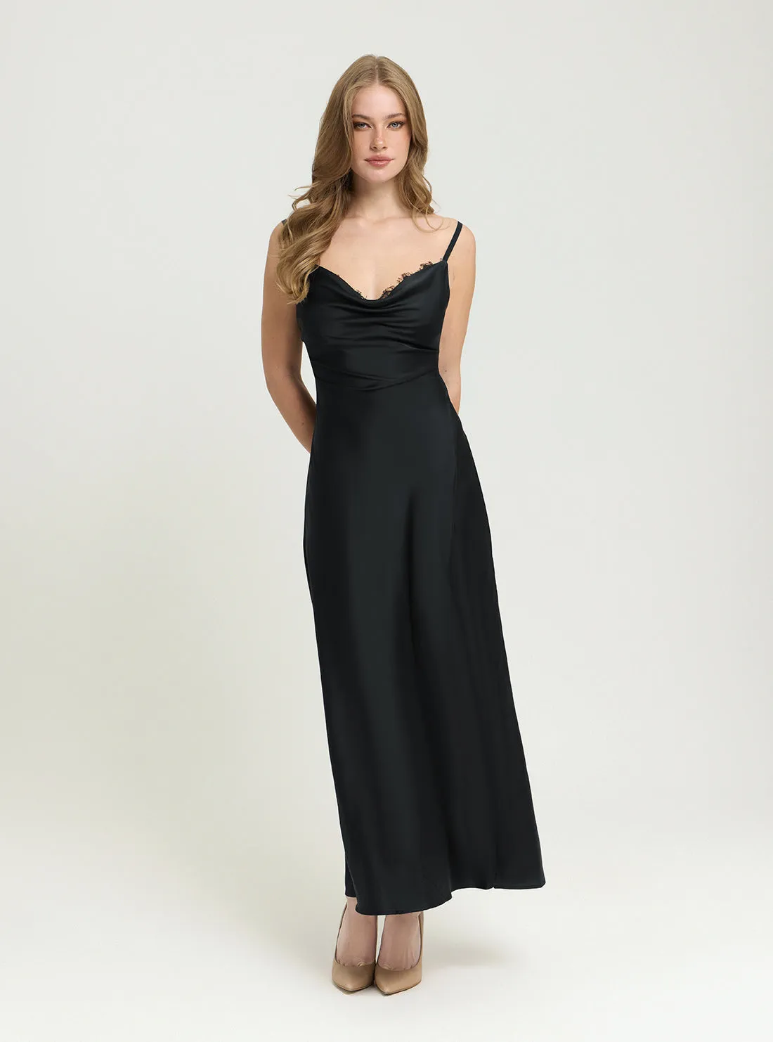 Eco Black Adele Lace Maxi Dress Seasonal Must-Have