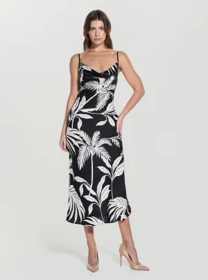 Shade Soft Eco Black Print New Akilina Midi Dress
