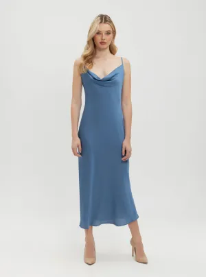 Eco Blue Akilina Maxi Dress Stylish Waist Fit Feminine Fit