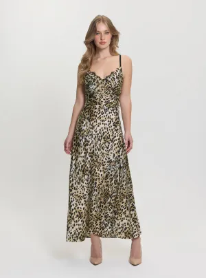 Sleek Feel Eco Brown Adele Lace Maxi Dress