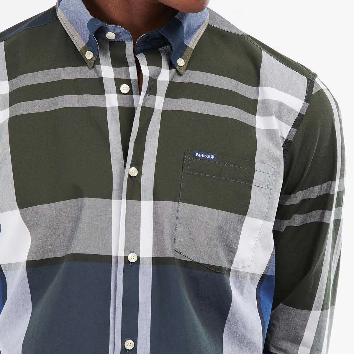 Barbour - Harris Tailored Fit Shirt in Sage Eco Certified Fiber Sustainable Material Blend