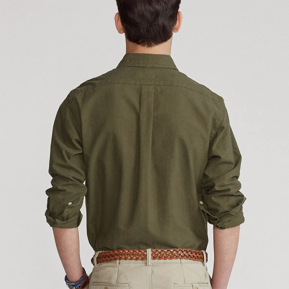 Polo Ralph Lauren - Slim Fit Long Sleeve Sport Shirt in Khaki Airflow Ventilation System Comfortable Look