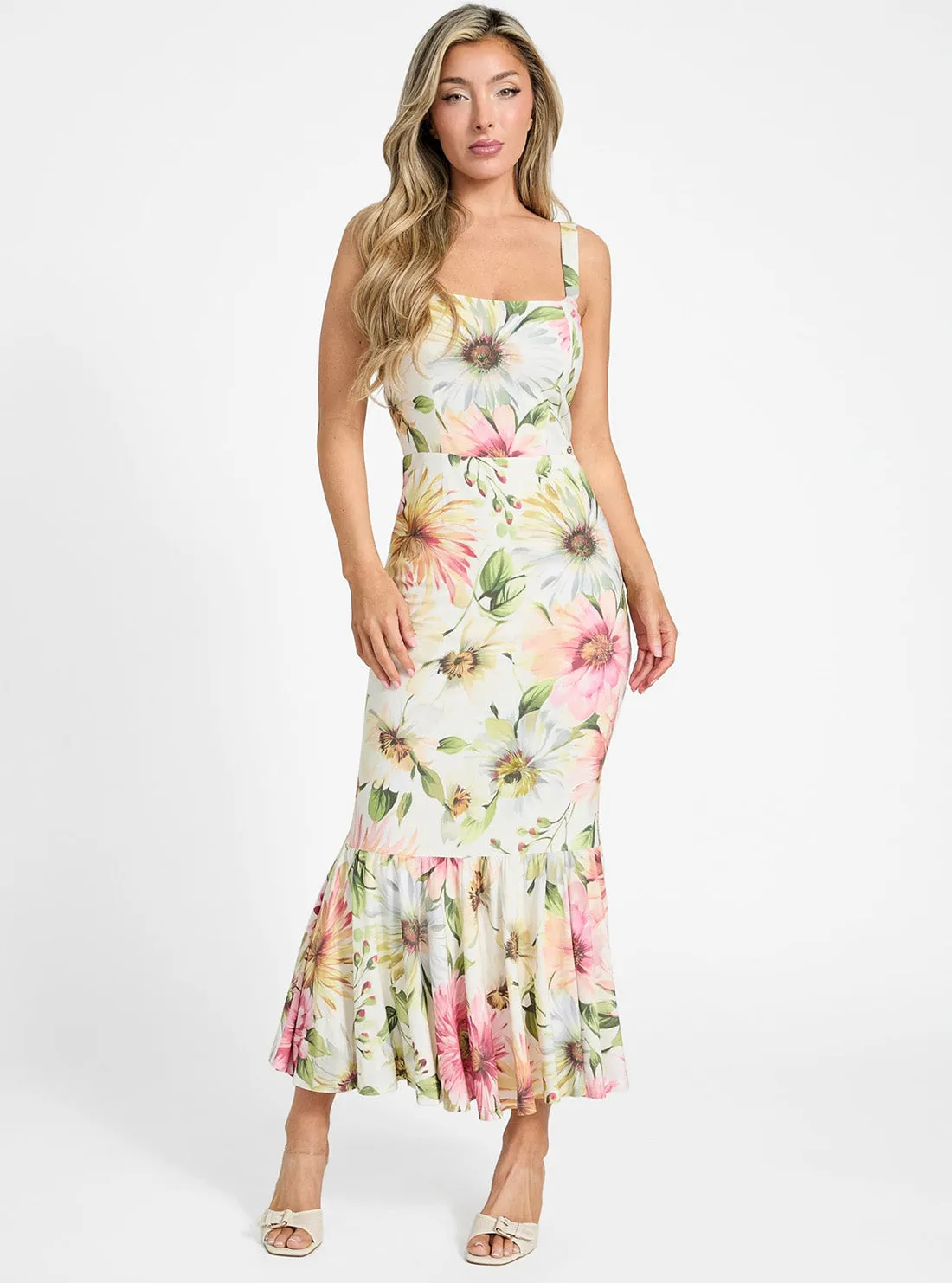 Refined Vibe Eco Multi Fleur Midi Dress