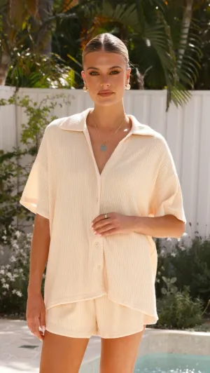 WrinkleResistantCloth Eden Knit Top and Shorts Set - Yellow