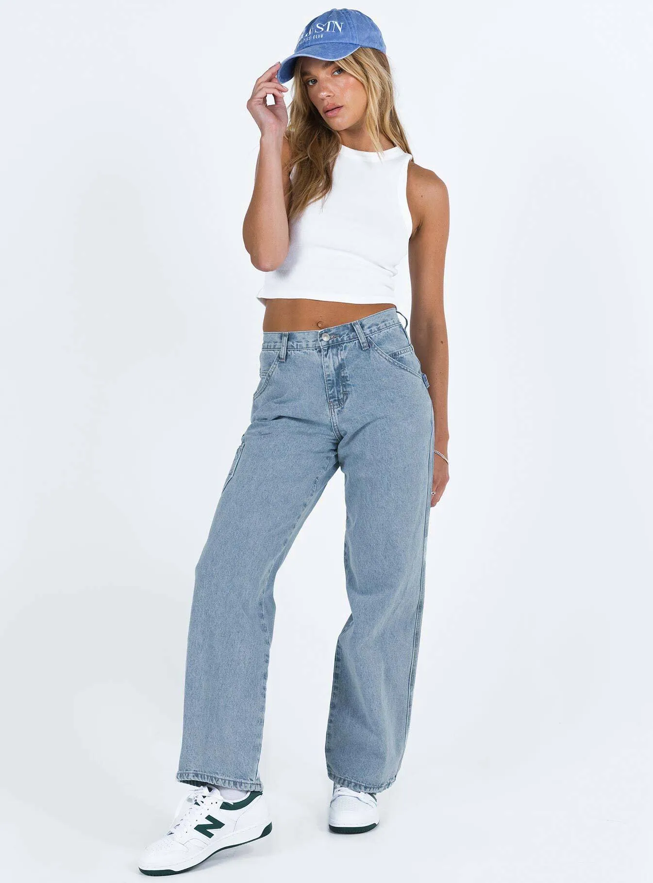 General Option Chill Comfort Tami Cargo Jeans Mid Wash Denim