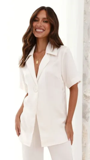 Recycle Glow Imogen Button Shirt - Cream