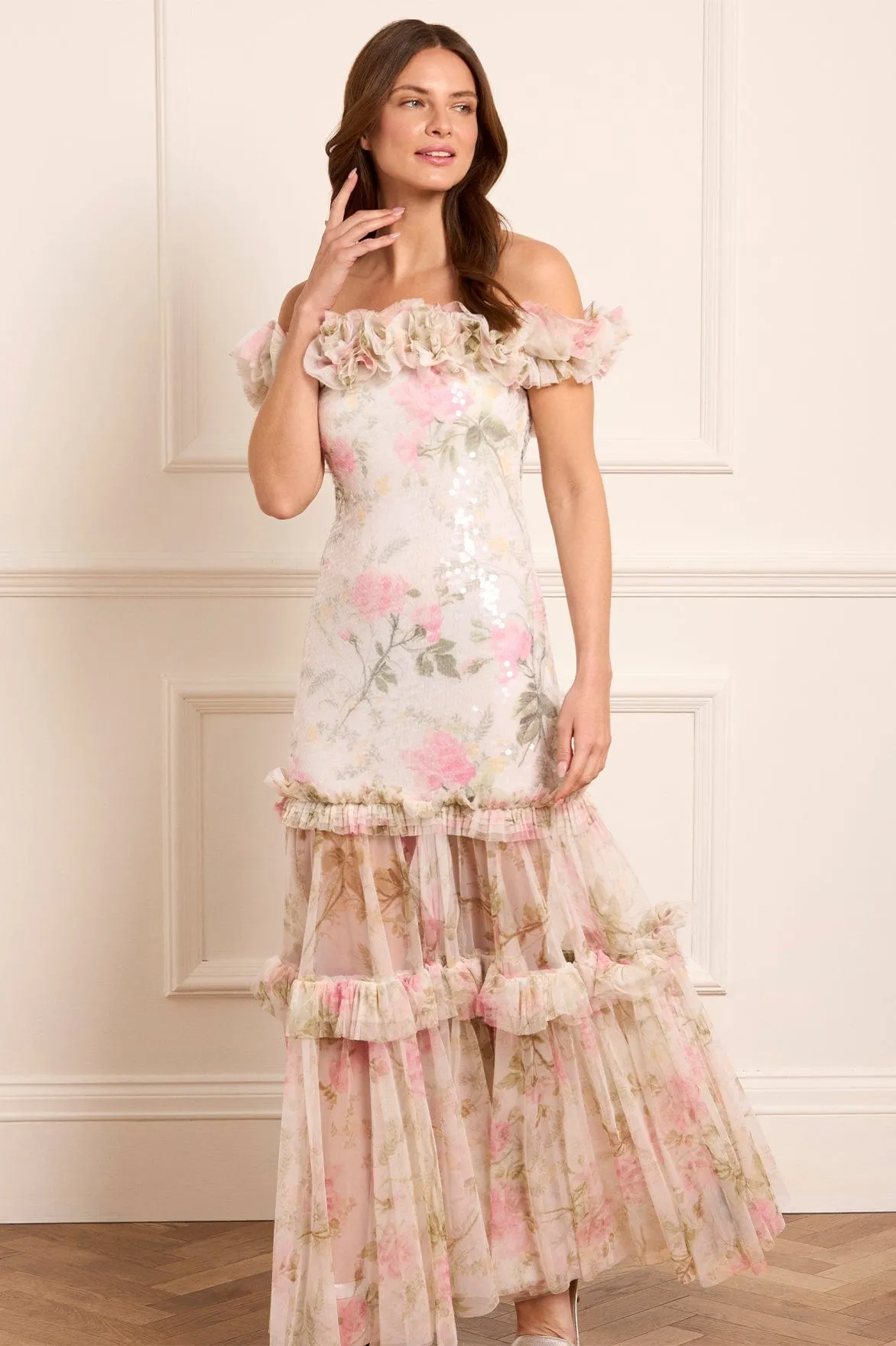 Casual Style Luxurious Feel Rose Tallulah Off-Shoulder Gown