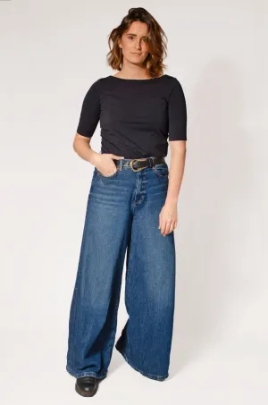 Denim Palazzo Jeans Smart Waistband