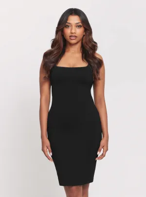 Black Charlotte Mini Dress Timeless slip dress