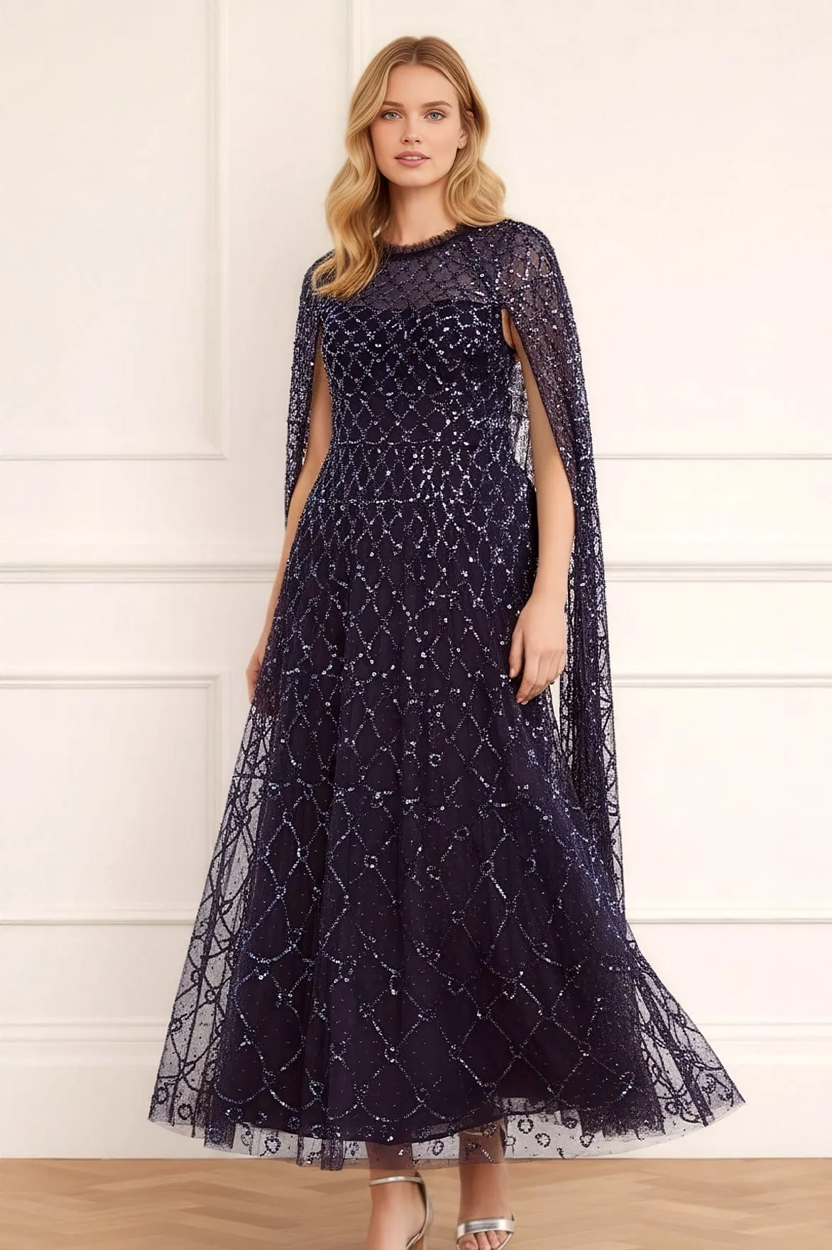 Relax Tones Heart Lattice Ankle Gown