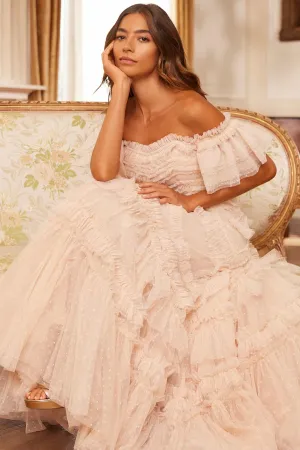 Care-Instructions-Included Easy Flow Elia Off-Shoulder Gown