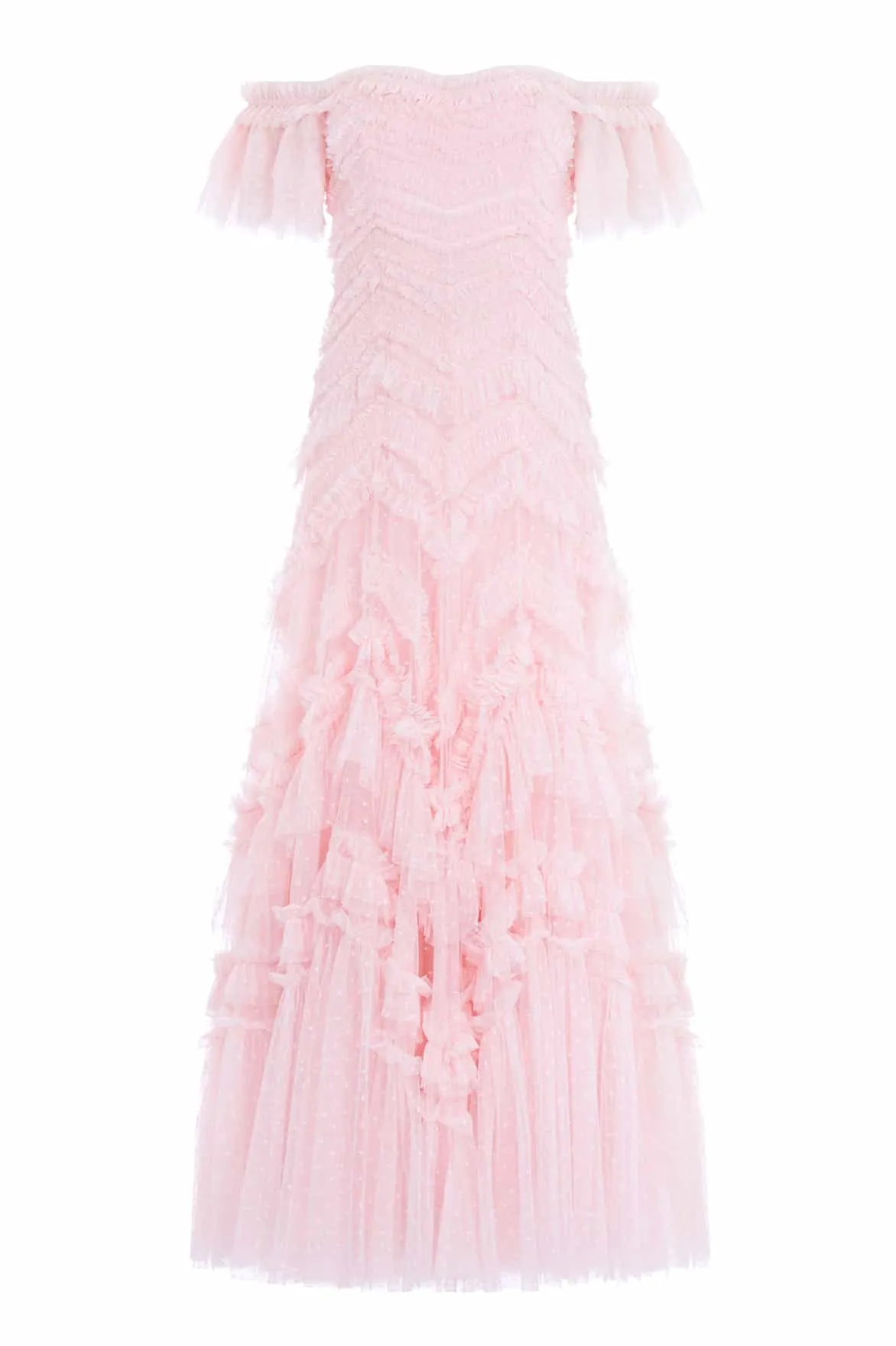 Elia Off-Shoulder Gown Tactile Feel Dark Tones