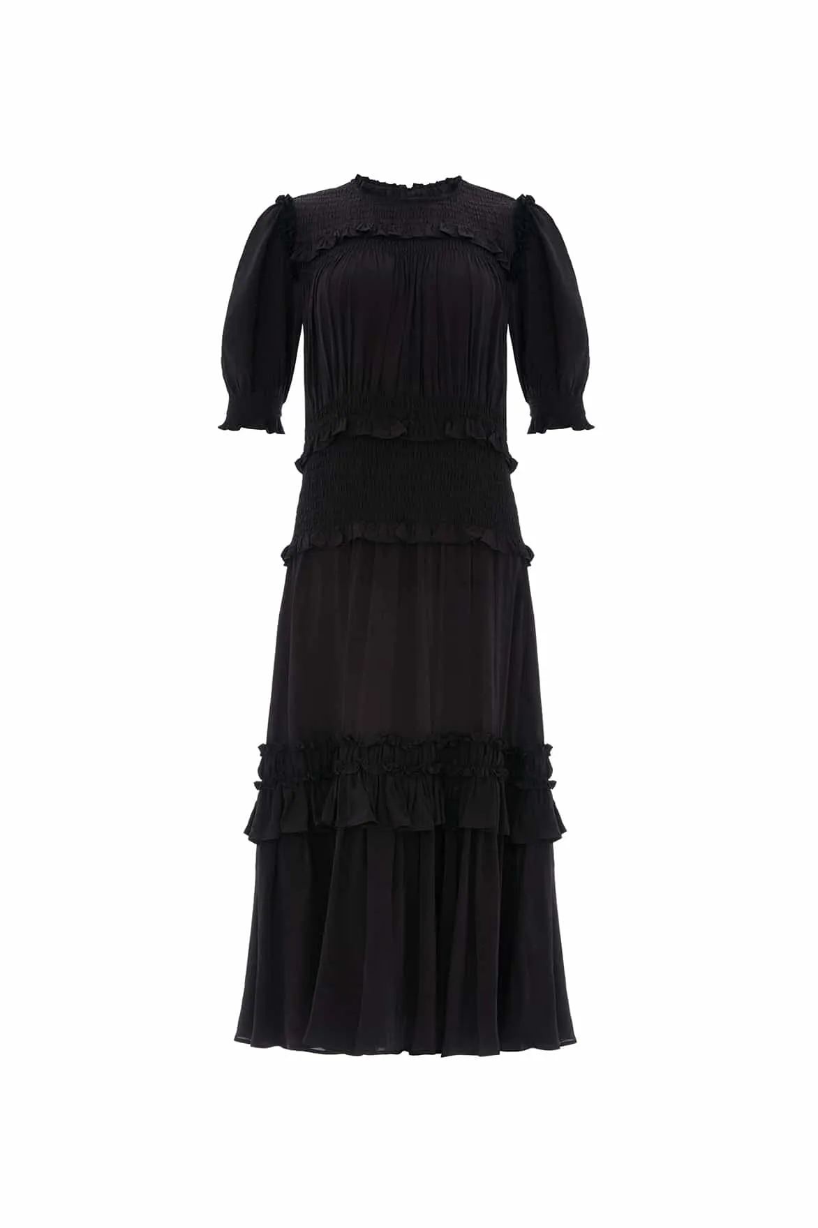 Emilia Crepe Ballerina Dress Sheer Panel Lounge Style