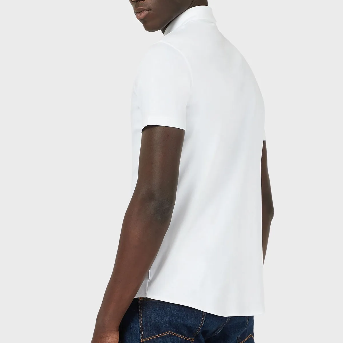 Emporio Armani - Short Sleeve Jersey Cotton Shirt in White shopping Yoga class
