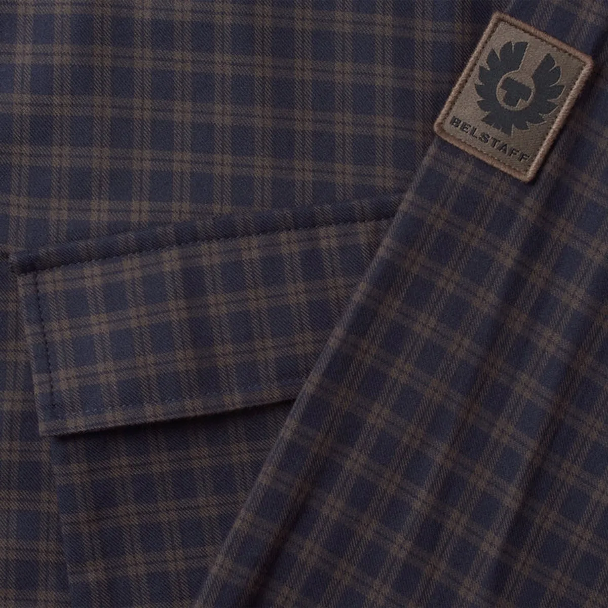 Holiday Outfit Belstaff - Scale Shirt in Dark Ink/Major Brown