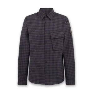 Belstaff - Scale Shirt in Dark Ink/Major Brown MoistureControlFibers