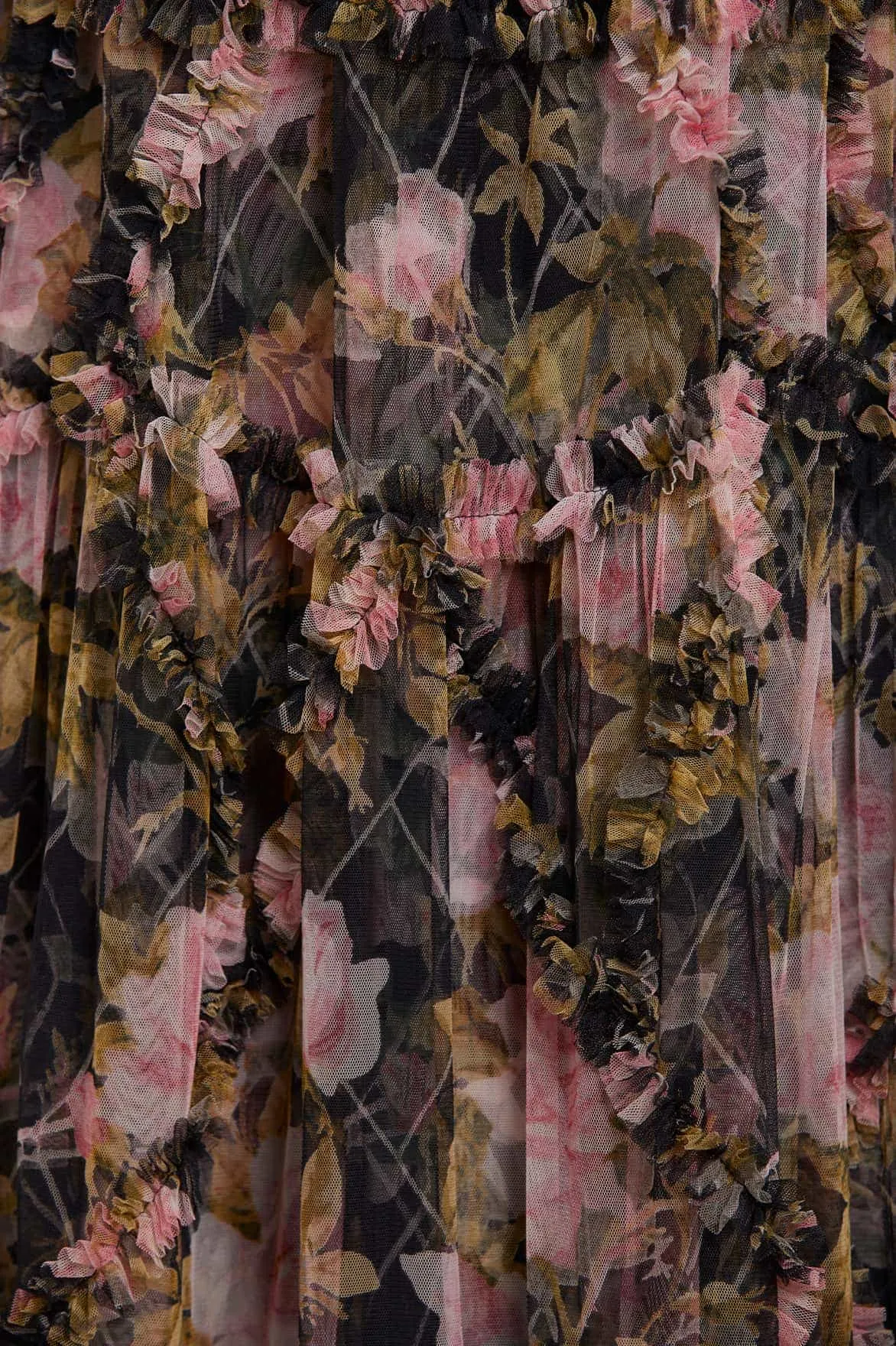 English Rose Diamond Ruffle Gown Mood Look